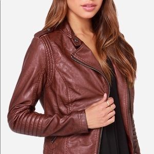 GREY PURPLE COLOR vegan leather moto jacket